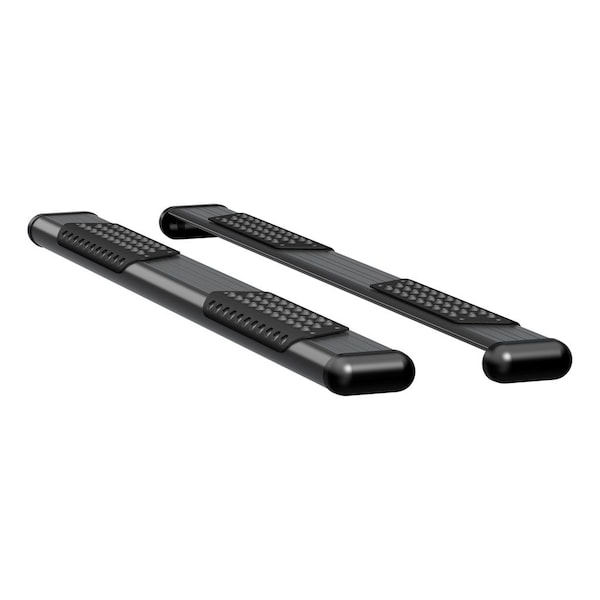 O-MEGA II 6IN OVAL STEPS BLACK TEXTURED POWDER COAT